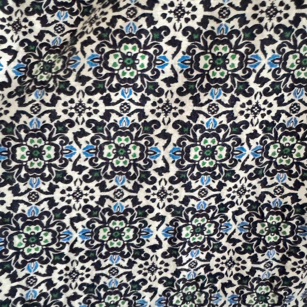 Boden Long Sleeve Floral Blue White Floral Cotton 3/4 Sleeve Top Women's Sz 8 - Picture 2 of 6